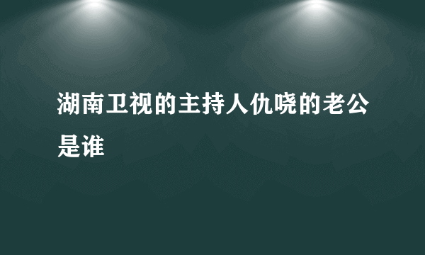 湖南卫视的主持人仇哓的老公是谁