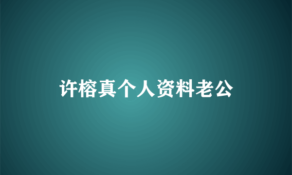 许榕真个人资料老公