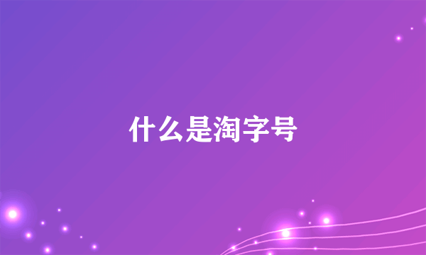 什么是淘字号