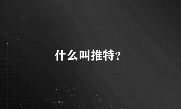 什么叫推特？