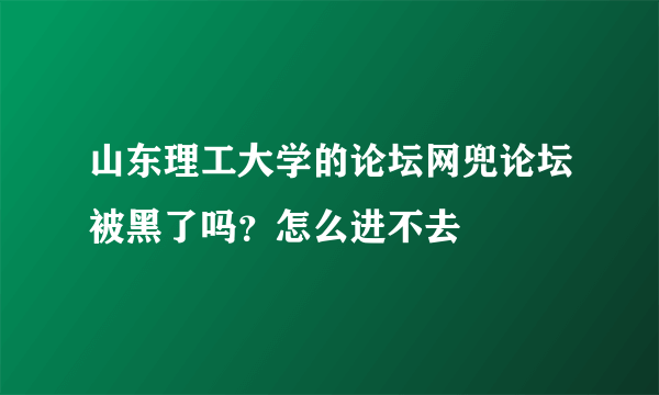 山东理工大学的论坛网兜论坛被黑了吗？怎么进不去