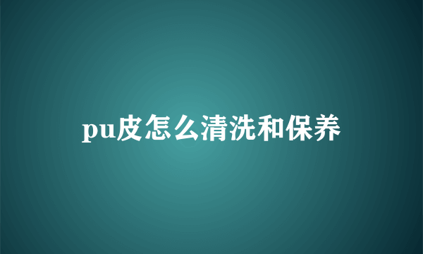 pu皮怎么清洗和保养