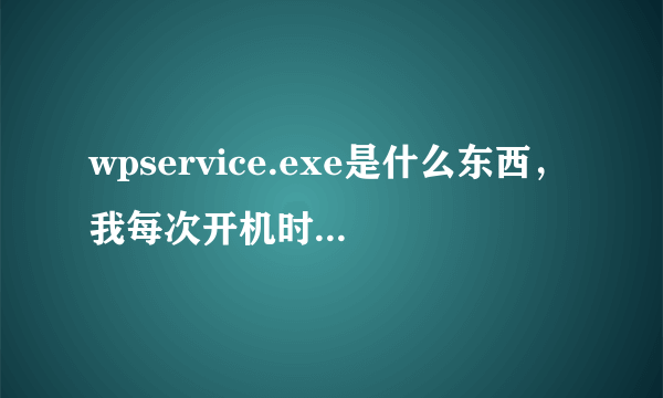 wpservice.exe是什么东西，我每次开机时都会报错