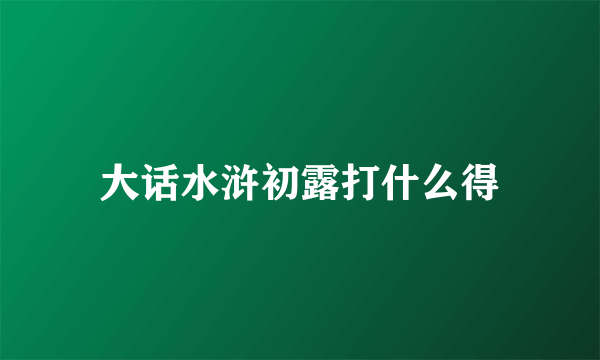 大话水浒初露打什么得