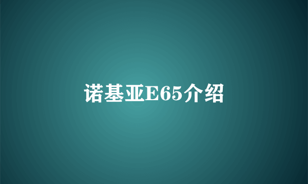 诺基亚E65介绍