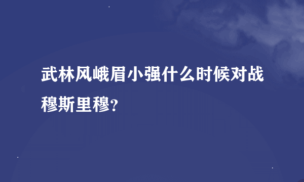 武林风峨眉小强什么时候对战穆斯里穆？