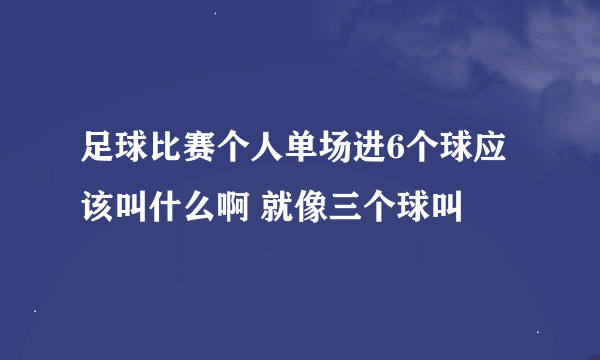 足球比赛个人单场进6个球应该叫什么啊 就像三个球叫