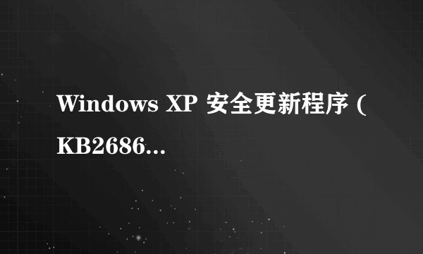 Windows XP 安全更新程序 (KB2686509)无法安装