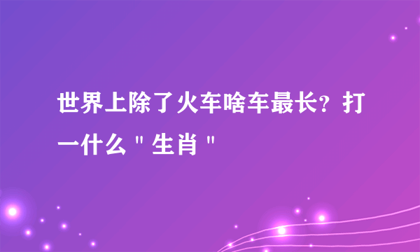 世界上除了火车啥车最长？打一什么＂生肖＂