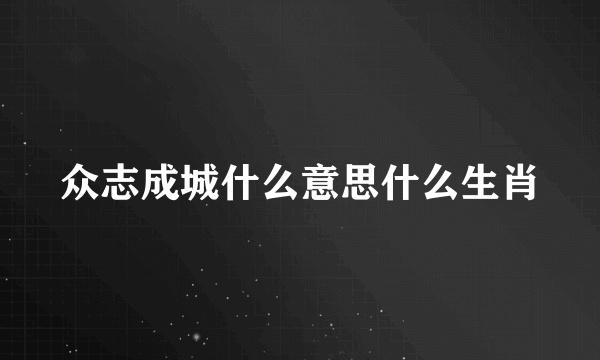 众志成城什么意思什么生肖