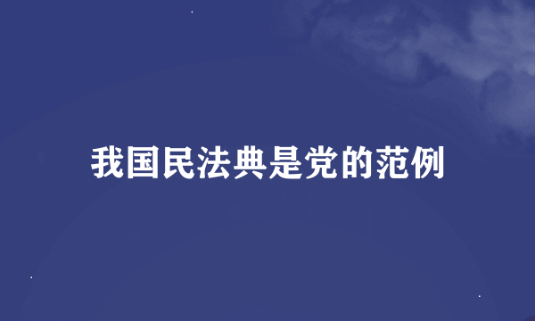 我国民法典是党的范例