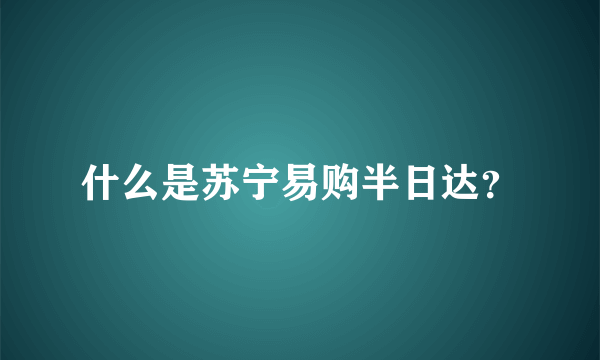 什么是苏宁易购半日达？