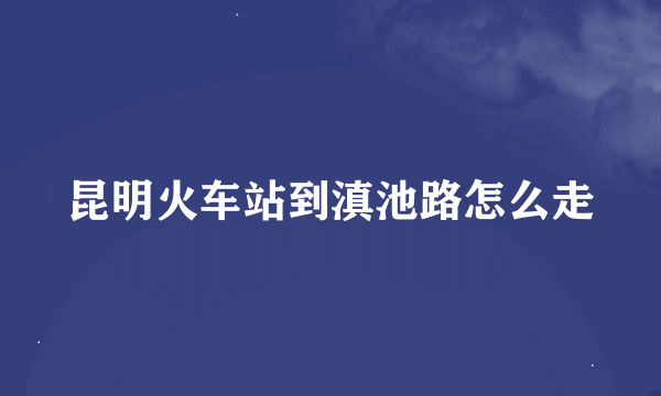 昆明火车站到滇池路怎么走