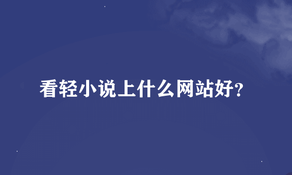 看轻小说上什么网站好？