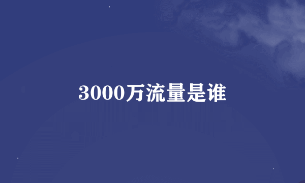 3000万流量是谁