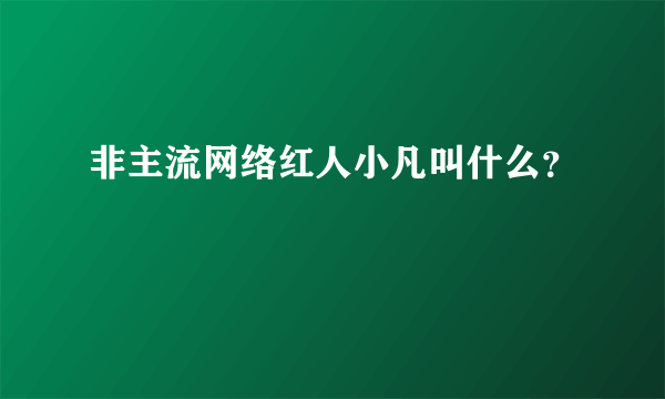 非主流网络红人小凡叫什么？