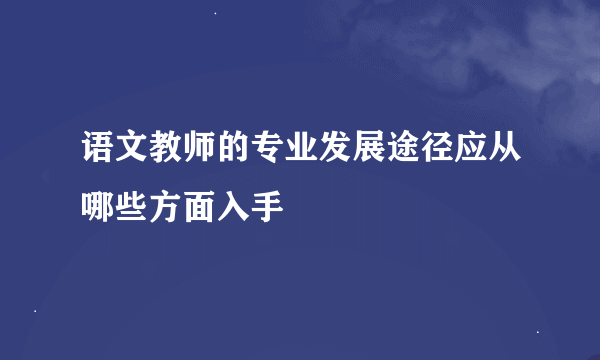 语文教师的专业发展途径应从哪些方面入手