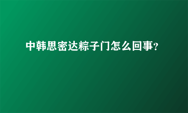 中韩思密达粽子门怎么回事？