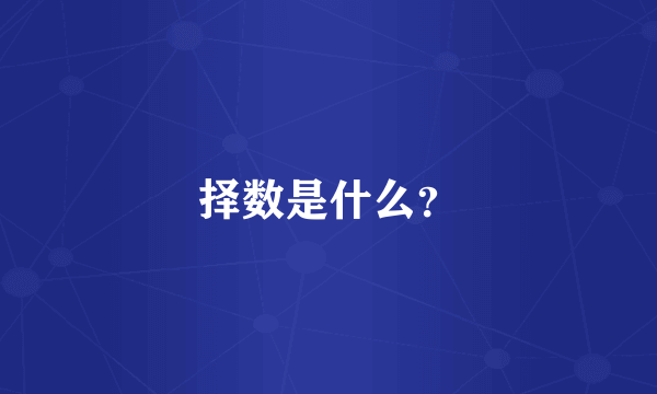 择数是什么？