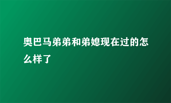 奥巴马弟弟和弟媳现在过的怎么样了