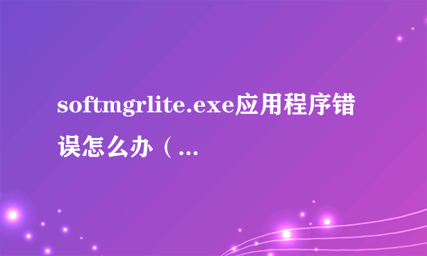 softmgrlite.exe应用程序错误怎么办（xp系统）