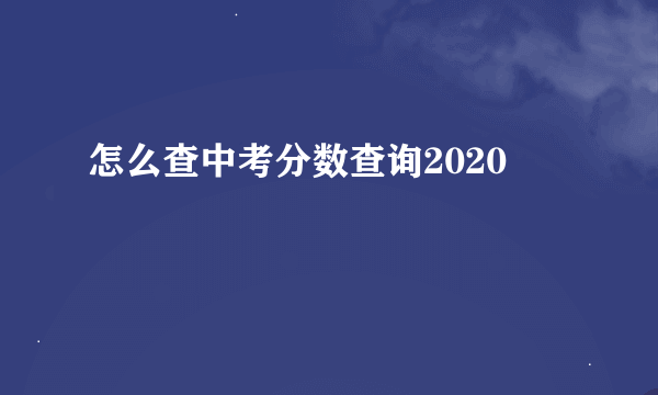 怎么查中考分数查询2020