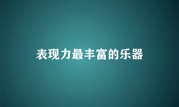 表现力最丰富的乐器