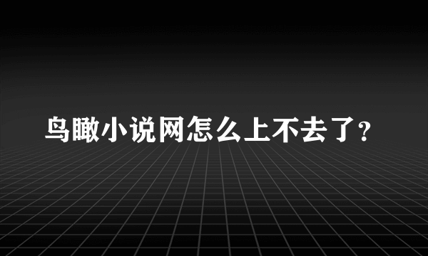 鸟瞰小说网怎么上不去了？