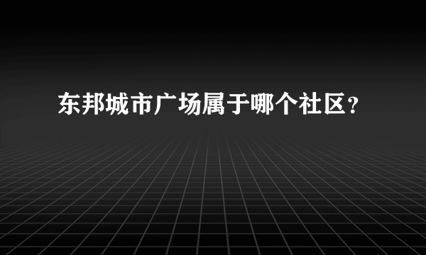 东邦城市广场属于哪个社区？