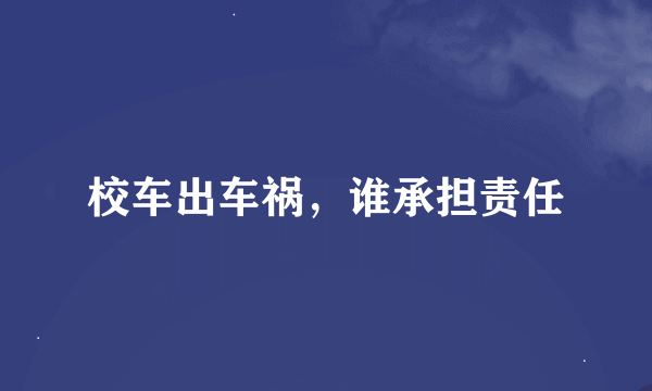 校车出车祸，谁承担责任