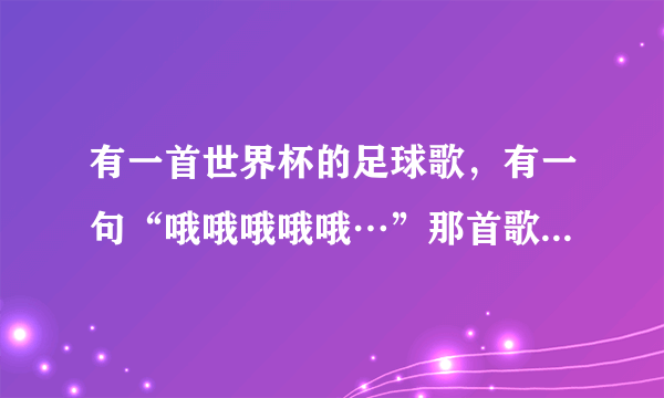 有一首世界杯的足球歌，有一句“哦哦哦哦哦…”那首歌叫什么？