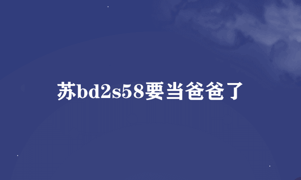 苏bd2s58要当爸爸了