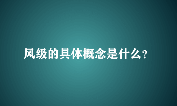 风级的具体概念是什么？