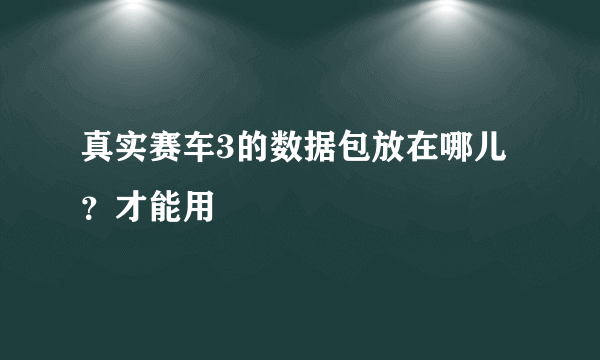 真实赛车3的数据包放在哪儿？才能用