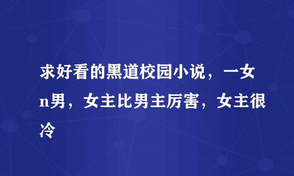 求好看的黑道校园小说，一女n男，女主比男主厉害，女主很冷