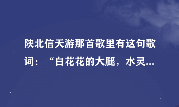 陕北信天游那首歌里有这句歌词：“白花花的大腿，水灵灵的逼，这么好的地方留不住你。”