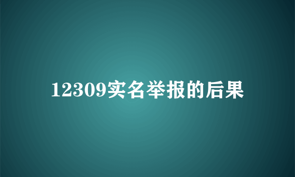 12309实名举报的后果