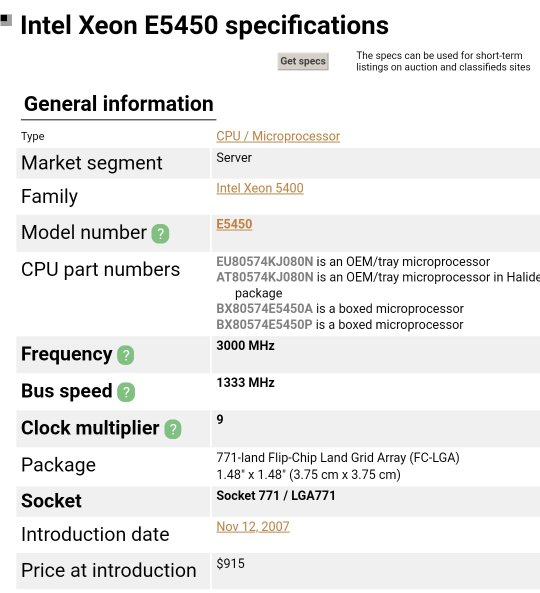 cpu型号E5450什么意思？