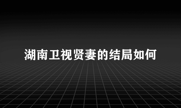 湖南卫视贤妻的结局如何