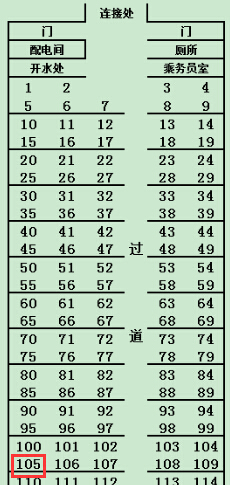 k419次列车时刻表17车105座靠窗