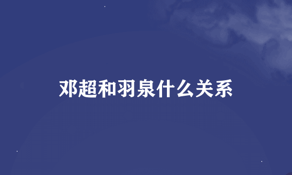 邓超和羽泉什么关系