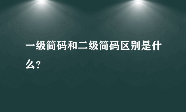 一级简码和二级简码区别是什么？