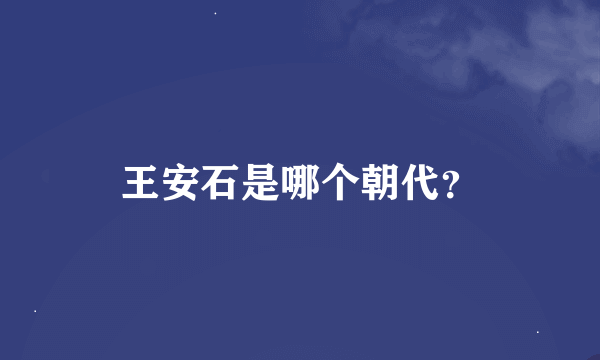 王安石是哪个朝代？