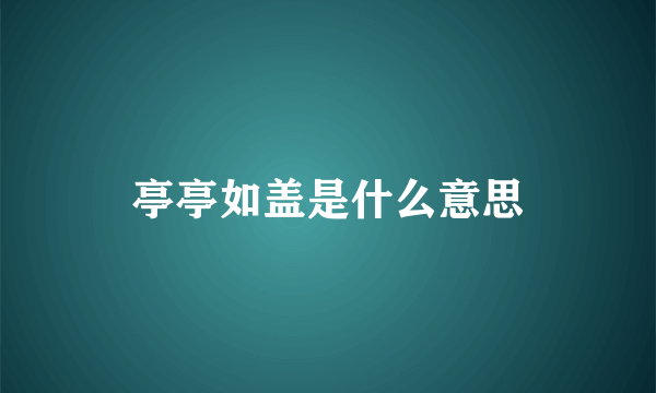 亭亭如盖是什么意思