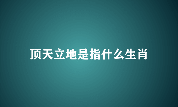 顶天立地是指什么生肖