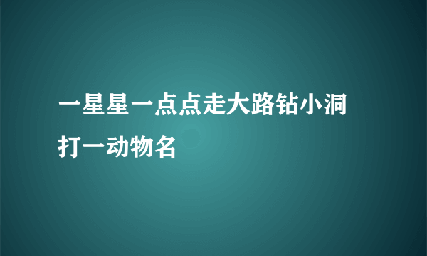 一星星一点点走大路钻小洞 打一动物名