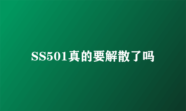 SS501真的要解散了吗