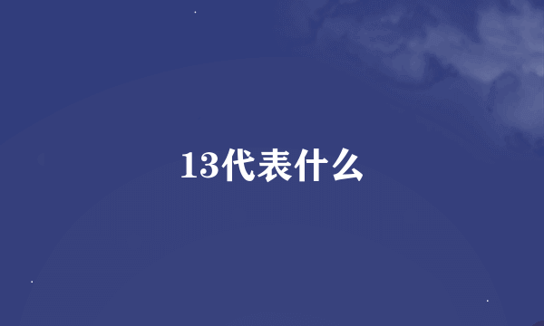 13代表什么