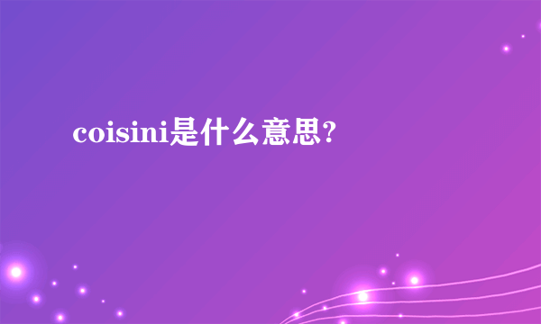 coisini是什么意思?