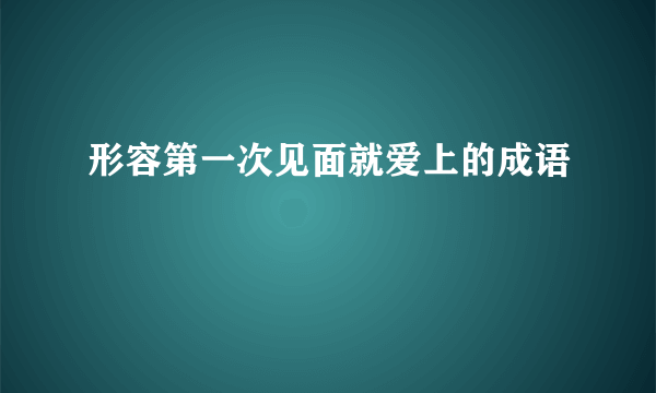 形容第一次见面就爱上的成语